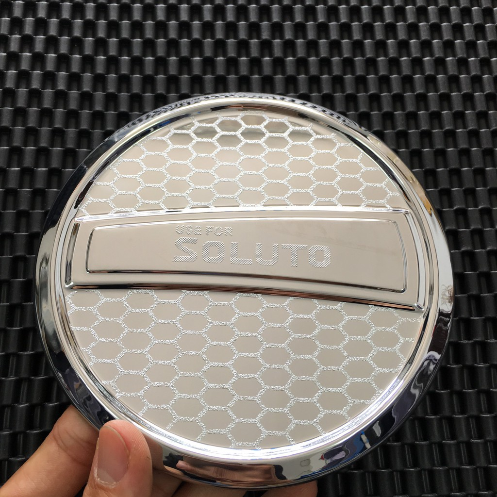 Ốp nắp bình xăng xe Kia Soluto 2019, 2020, 2021, 2022, 2023, 2024, 2025 nhựa ABS mạ crom cao cấp, sáng bóng