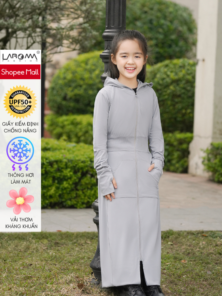 Ảnh LAROMA Choàng chống nắng trẻ em 1 lớp UPF50+ | Làm mát | Vải thơm | Kháng khuẩn 3