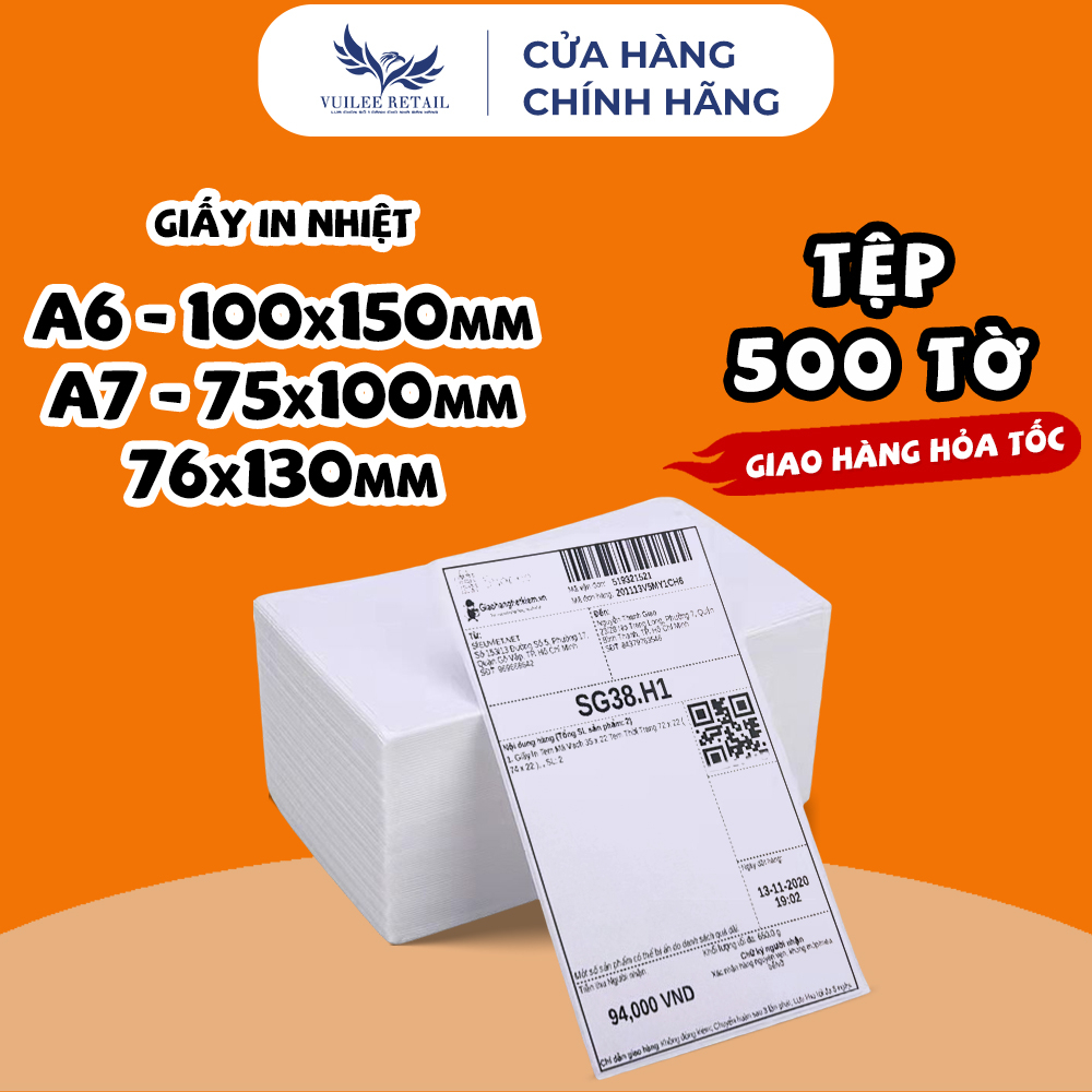 Giấy In Nhiệt A6 100x150mm Tệp 500 Tờ Loại Dày Ship Hỏa Tốc | Shopee ...