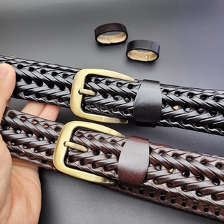 Thắt lưng nam da đan, Thắt lưng nam da thật, Nịt lưng đan da bò đan tay thủ công HANDMADE