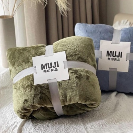 Chăn mền Muji lông tuyết Nhung,Siêu Mềm Mịn, màu ngẫu nhiên