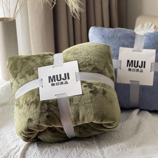 Chăn mền Muji lông tuyết Nhung,Siêu Mềm Mịn, màu ngẫu nhiên
