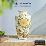 Bình hoa, lọ hoa vẽ tay Gốm sứ Bát Tràng cao cấp Men màu họa tiết Hoa phú quý dùng làm quà tặng, trang trí - Làng Gốm — ảnh 5