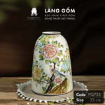 Bình hoa, lọ hoa vẽ tay Gốm sứ Bát Tràng cao cấp Men màu họa tiết Hoa phú quý dùng làm quà tặng, trang trí - Làng Gốm — ảnh 6