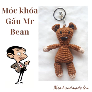 Móc khóa gấu Teddy Mr Bean - Handmade len - Crochet - Amigurumi