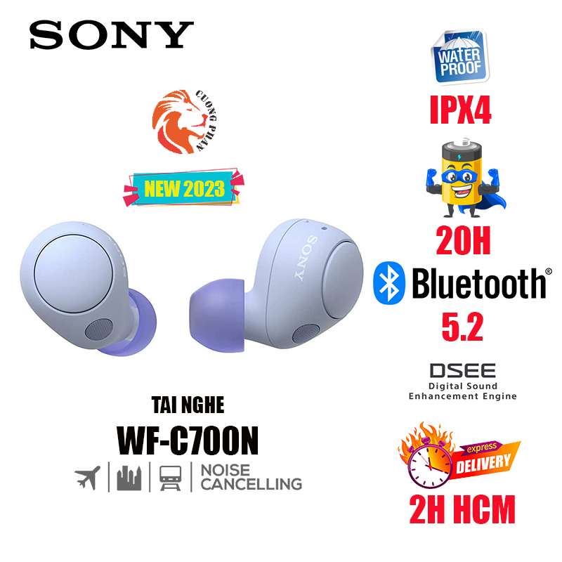 Tai Nghe Sony Truly Wireless WF-C700N Chống ồn Không Dây Mẫu Mới 2023 - Chống Nước IPX4, Thiết Kế Công Thái Học