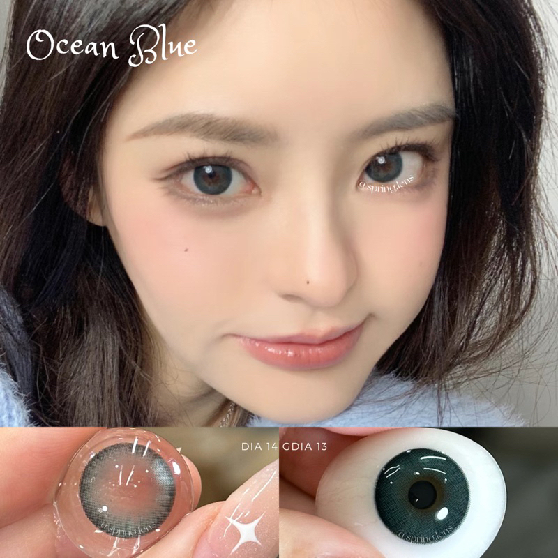 Lens Silicone Hydrogel OCEAN BLUE xanh biển vỉ 6 tháng | Kính áp tròng @spring.lens