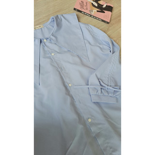 Áo sơ mi nữ tiểu thư dáng rộng lá cổ nhọn tay rút dây oversize phong cách Hàn quốc phù hợp đi học, đi chơi, đi làm - me