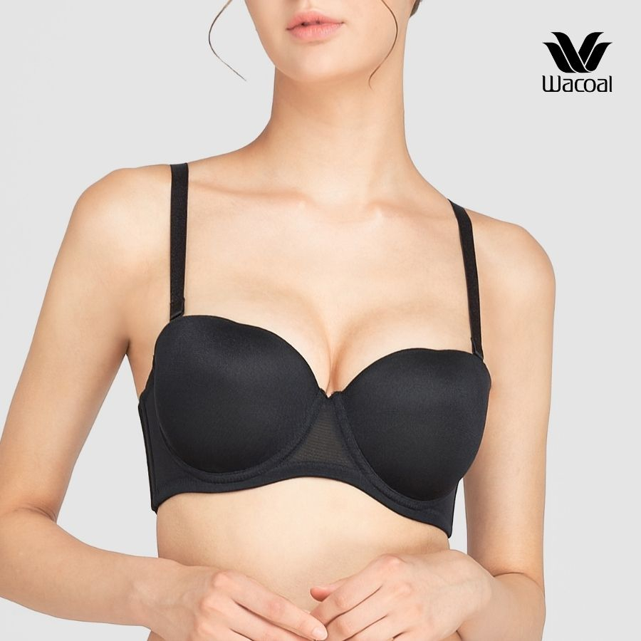 Áo ngực Wacoal VVB5802 đệm dày 3cm nâng ngực có gọng chống tuột, Áo quây BIGSIZE dây tháo rời VB5802