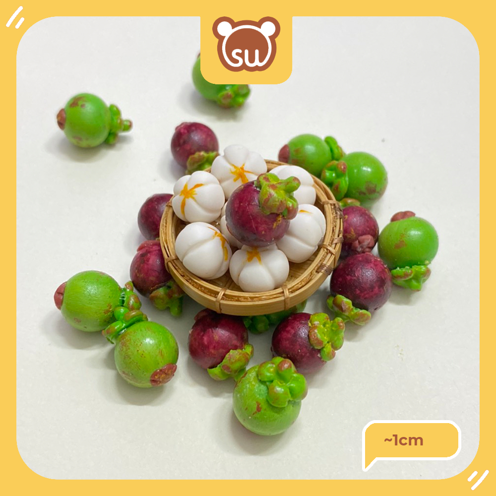 Mô hình măng cụt (1 trái), minifood/miniature, đồ ăn tí hon, đồ ăn mini ...
