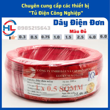[100 mét] Dây điện đơn, dây điện 1x0.5mm màu đỏ, dây điện 0.5mm, dây mềm nhiều lõi [100% Đồng]