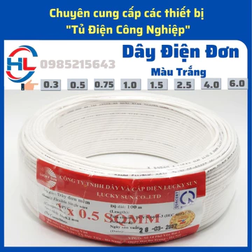 [100 mét] Dây điện đơn 1x0.5mm màu trắng, dây điện, dây điện nhiều lõi, dây điện đơn [100% Dây Đồng]