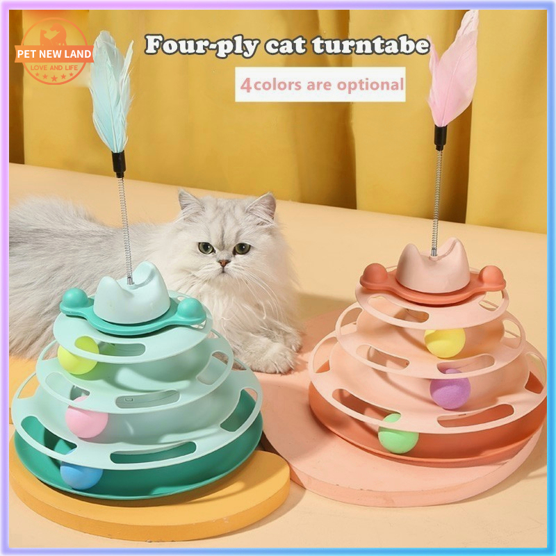 Đồ chơi tương tác Thú cưng, Bàn xoay Mèo 4 tầng ,Tháp thú cưng theo dõi ...