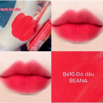 Son đỏ dâu son đỏ tươi, son đỏ cherry son beana chính hãng son kem lỳ không trôi, không gây khô môi