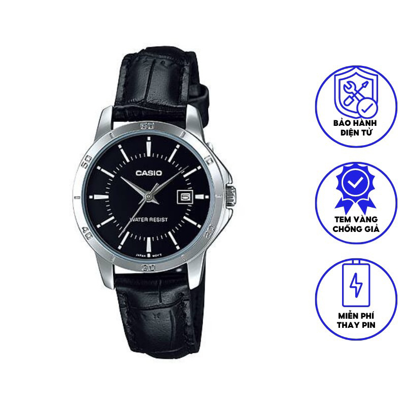 Đồng hồ nữ dây da Casio LTP-V004L-1AUDF chính hãng