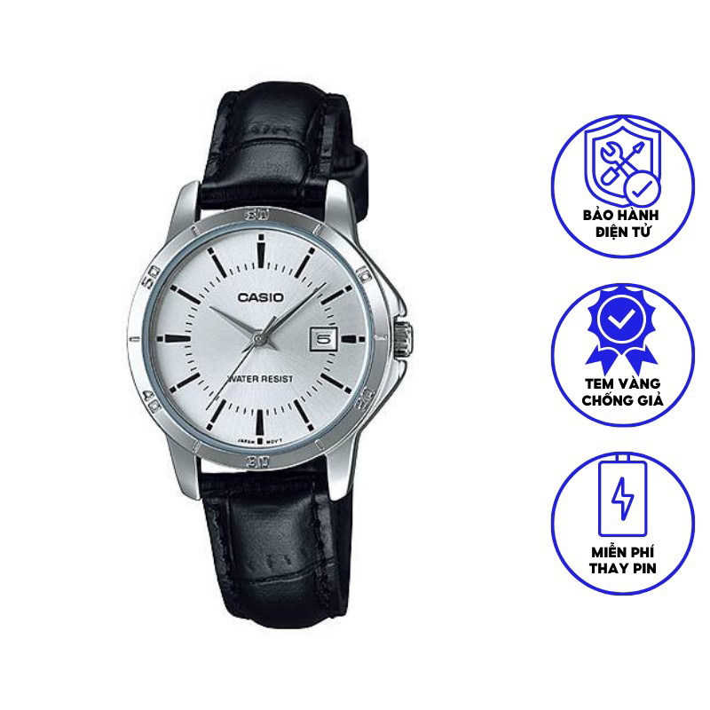 Đồng hồ nữ dây da Casio LTP-V004L-7AUDF chính hãng