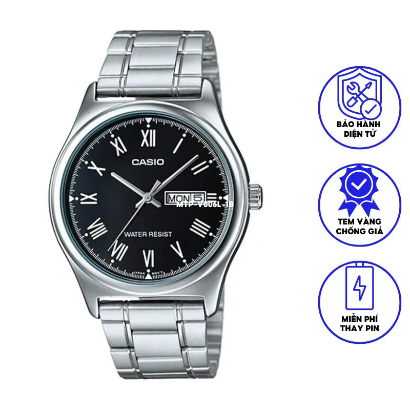 Đồng hồ nam dây kim loại chính hãng Casio MTP-V006D-1BUDF
