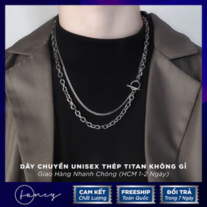 Dây Chuyền Hai Lớp Nam Nữ Thép Titan Không Gỉ Vòng Cổ Nam Nữ Thời Trang Xích Đôi 2 Lớp Cá Tính | Fancy.