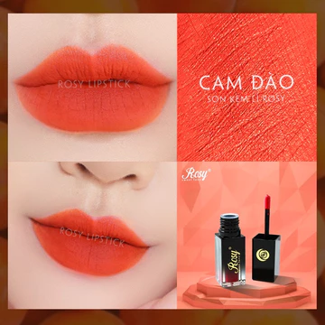 Son kem ROSY Lì < Màu Cam Đào> Son Không chì ,Son lì lâu trôi, lên môi mềm mịn