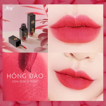 Son kem ROSY Lì < Màu Hồng Đào> Son Không chì ,Son lì lâu trôi, lên môi mềm mịn