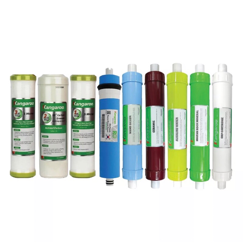 Trọn bộ] COMBO 9 Lõi Lọc Nước KANGAROO 123456789