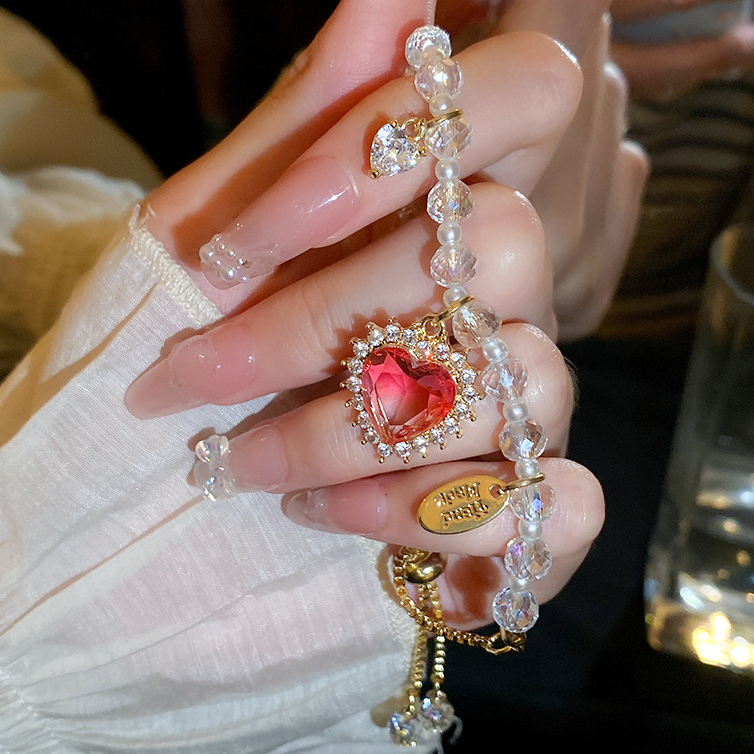 [Hot 2025] Vòng Tay Pha Lê Zircon Nạm Kim Cương Trái Tim Sang Trọng Có Thể Điều Chỉnh Kích Cỡ