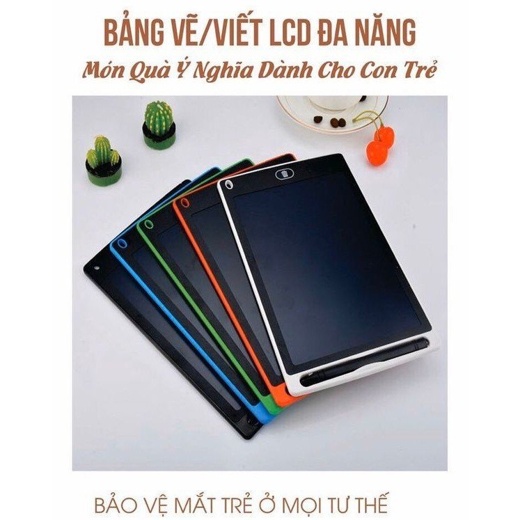 Bảng viết thông minh LCD a sắc tự xóa 8.5 inch cho bé tập vẽ, viết