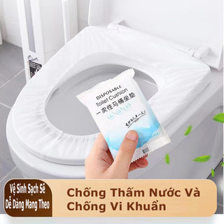 Combo 10 gói-Tấm lót bồn cầu dùng một lần tiện dụng khi đi du lịch hoặc công tác】