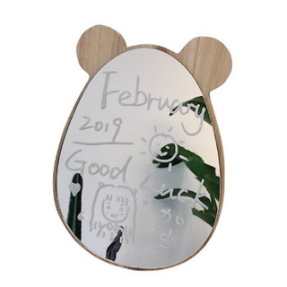 Gương soi để bàn, gương trang điểm gỗ decor phòng thỏ và gấu