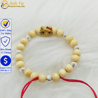 Vòng tay dâu tằm mix bạc và con giáp mèo cho trẻ sơ sinh - Tránh gió, kỵ tà, bé ngủ không giật mình - Bảo hành 12T