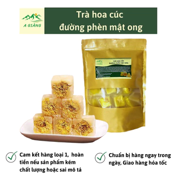 Trà hoa cúc đường phèn mật ong, trà hoa cúc dạng viên túi zip