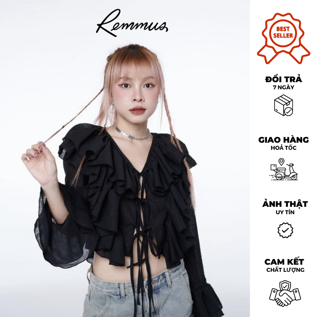 Áo tay dài nhiều bèo Remmus cho nữ | Shopee Việt Nam