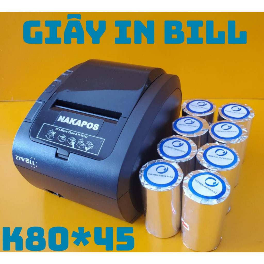 [THÙNG 30 CUỘN] Giấy in nhiệt K80x45mm giấy in hóa đơn K80*45 K80 80mm giấy in bill K80x45 giấy nhiệt K80-45 shop