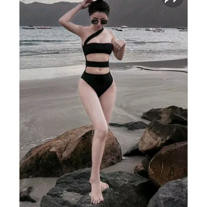 Bikini Đồ Bơi Khoét Bụng Chéo Vai – Bộ Đồ Bơi Đáng Yêu