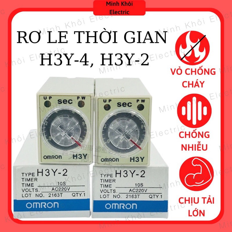 Rơ le thời gian H3Y-2, H3Y-4 Các Loại Kèm Đế, công tắc hẹn giờ, relay ...