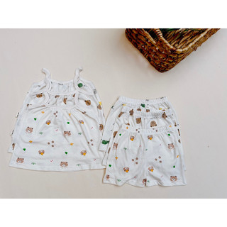 Bộ 2 dây chất liệu cotton giấy nhẹ, mỏng mát cho bé gái