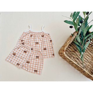 Bộ 2 dây chất liệu cotton giấy nhẹ, mỏng mát cho bé gái