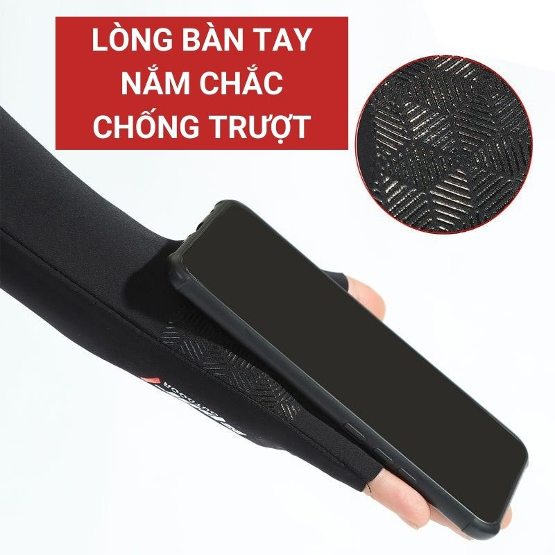 Bao tay chống nắng nam nữ SPORT găng tay chống nắng có xỏ ngón,vân chống trượt tia UV
