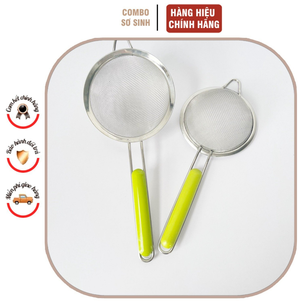 Rây Lọc Cháo Inox Cán Xanh, Rây Lọc Nước Ép, Thức Ăn Dặm Cho Bé, Chất ...