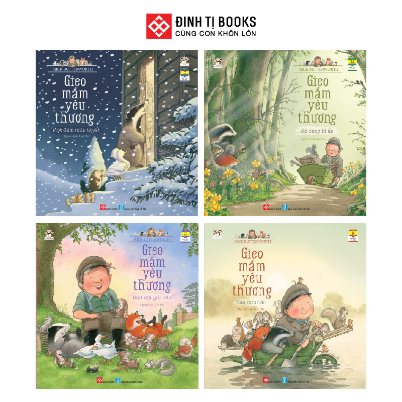 Sách - Gieo mầm yêu thương - Truyện kể cho trẻ 3 - 9 tuổi kèm tranh gấp khổng lồ - Bộ 4 tập - Đinh Tị Books