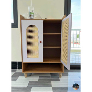 Tủ giày cánh mây có 2 cánh tiện ích hiện đại kích thước 90x60x30 DQ HOME