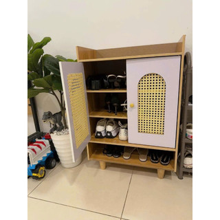 Tủ giày cánh mây có 2 cánh tiện ích hiện đại kích thước 90x60x30 DQ HOME