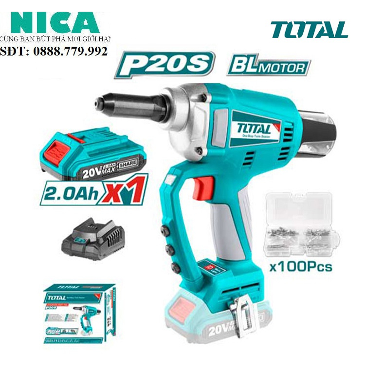 Máy rút rivet TOTAL TRTLI20051 dùng pin 20V chính hãng | Shopee Việt Nam