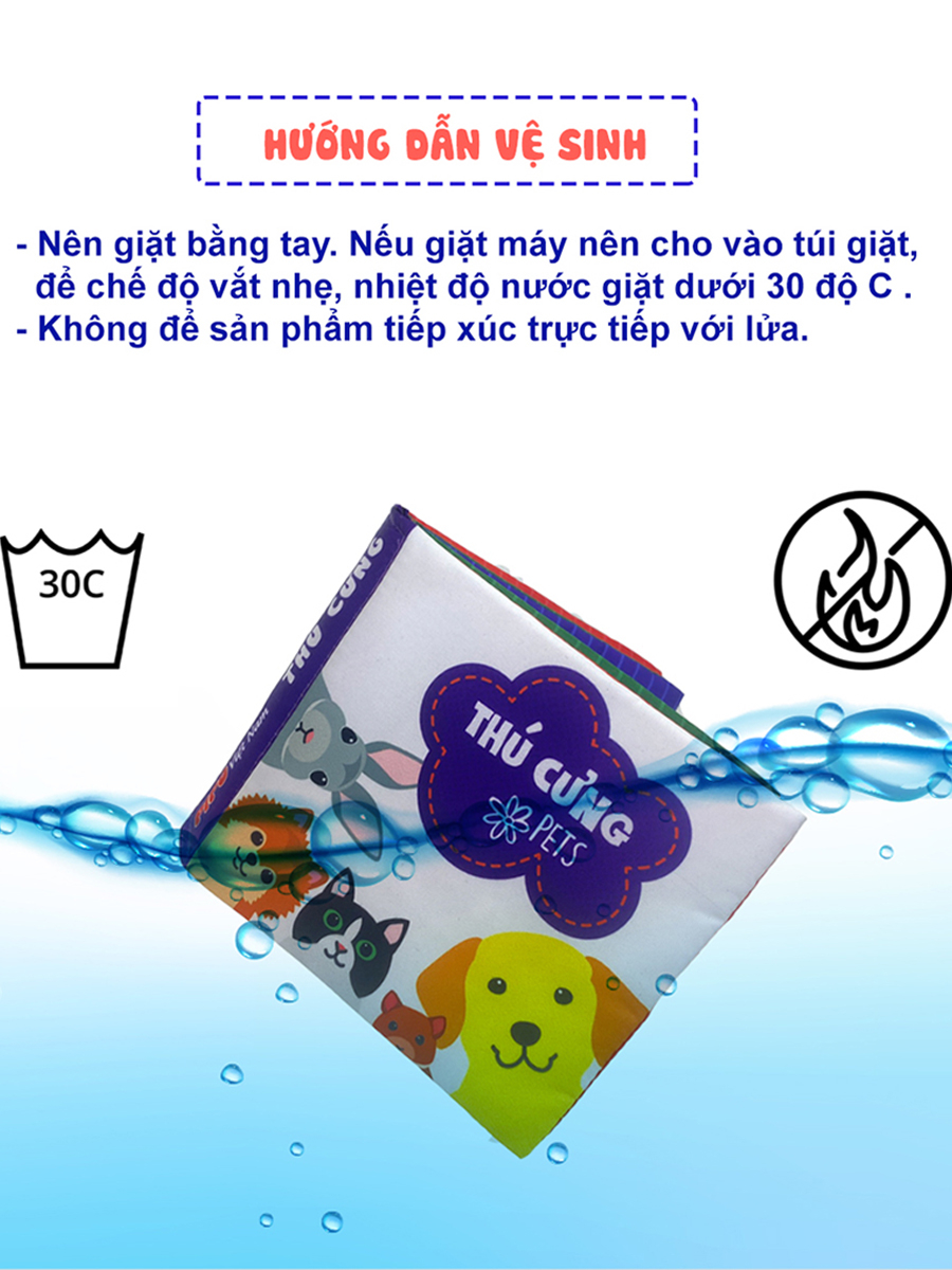 Ảnh Sách vải cho bé PiPoVietnam- Song ngữ Anh Việt- phát triển tư duy- Có chứng chỉ kiểm định chất lượng 4