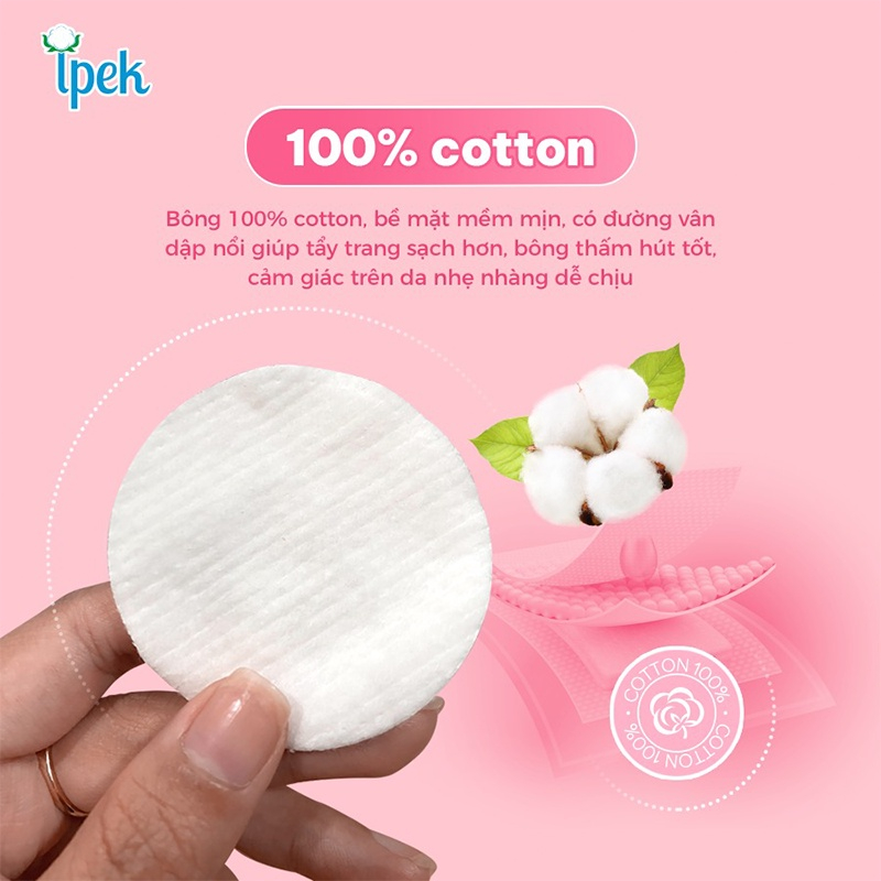 Ảnh Bông tẩy trang Ipek 80 miếng Daily Beauty Official 3