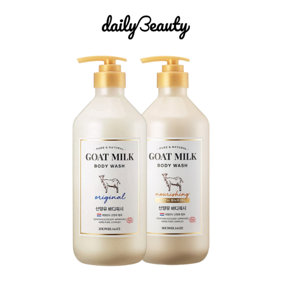 Sữa tắm dê dưỡng ẩm Hàn Quốc Shower Mate Goat Milk chống lão hoá, chăm sóc cho làn da mềm mịn 800ml Daily Beauty