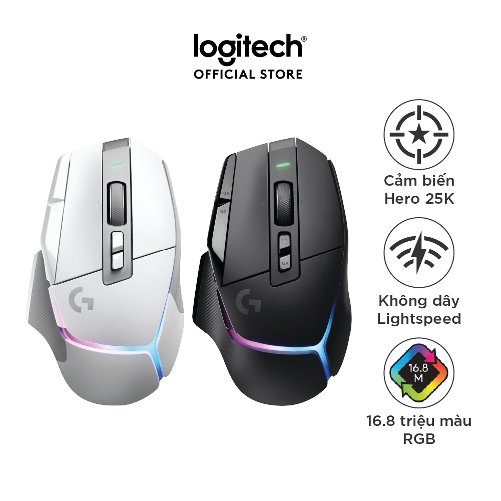 Chuột game không dây Logitech G502 X PLUS LIGHTSPEED – switch LIGHTFORCE Hybrid, RGB Lightsync, Cảm biến Hero 25K