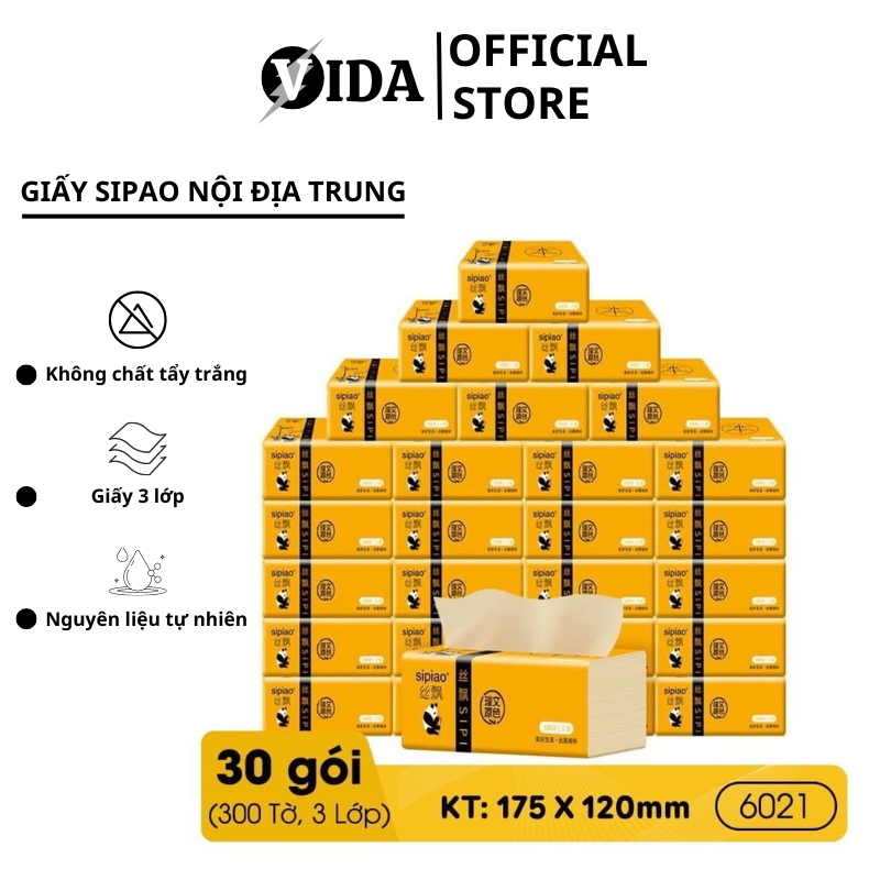 Giấy Ăn Gấu Trúc SIPIAO 6021/ Giấy Trúc Khăn Giấy Rút Nội Địa Trung ...