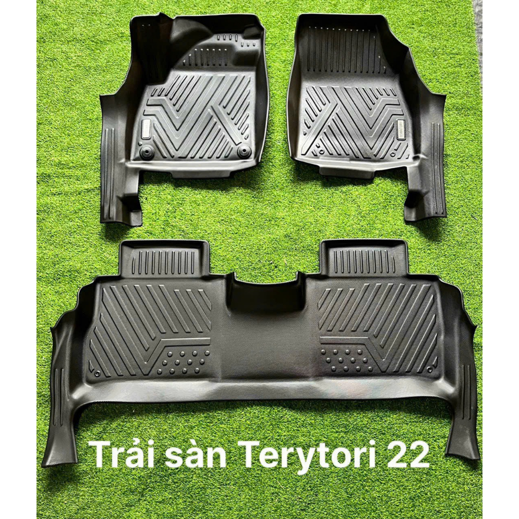 Thảm lót sàn ô tô Ford Territory 2023, Thảm nhựa TPE 5D đúc nguyên khối theo xe. Bộ 3 miếng