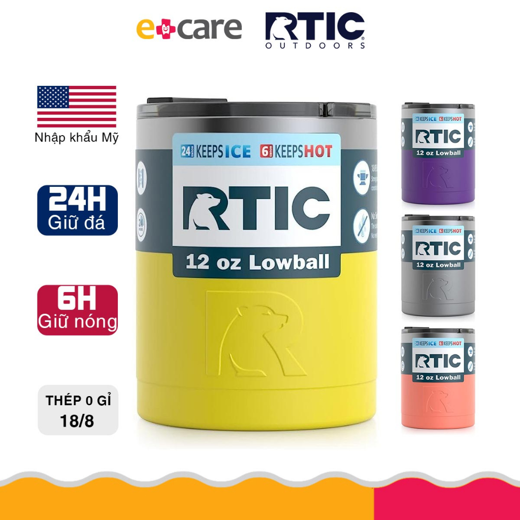 Ly Giữ Nhiệt RTIC Lowball Tumbler 350ml 12oz Made in USA Nhiều màu Shopee Việt Nam